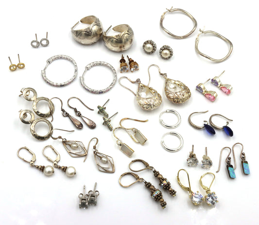 Group lot of Vintage 925 sterling silver earrings