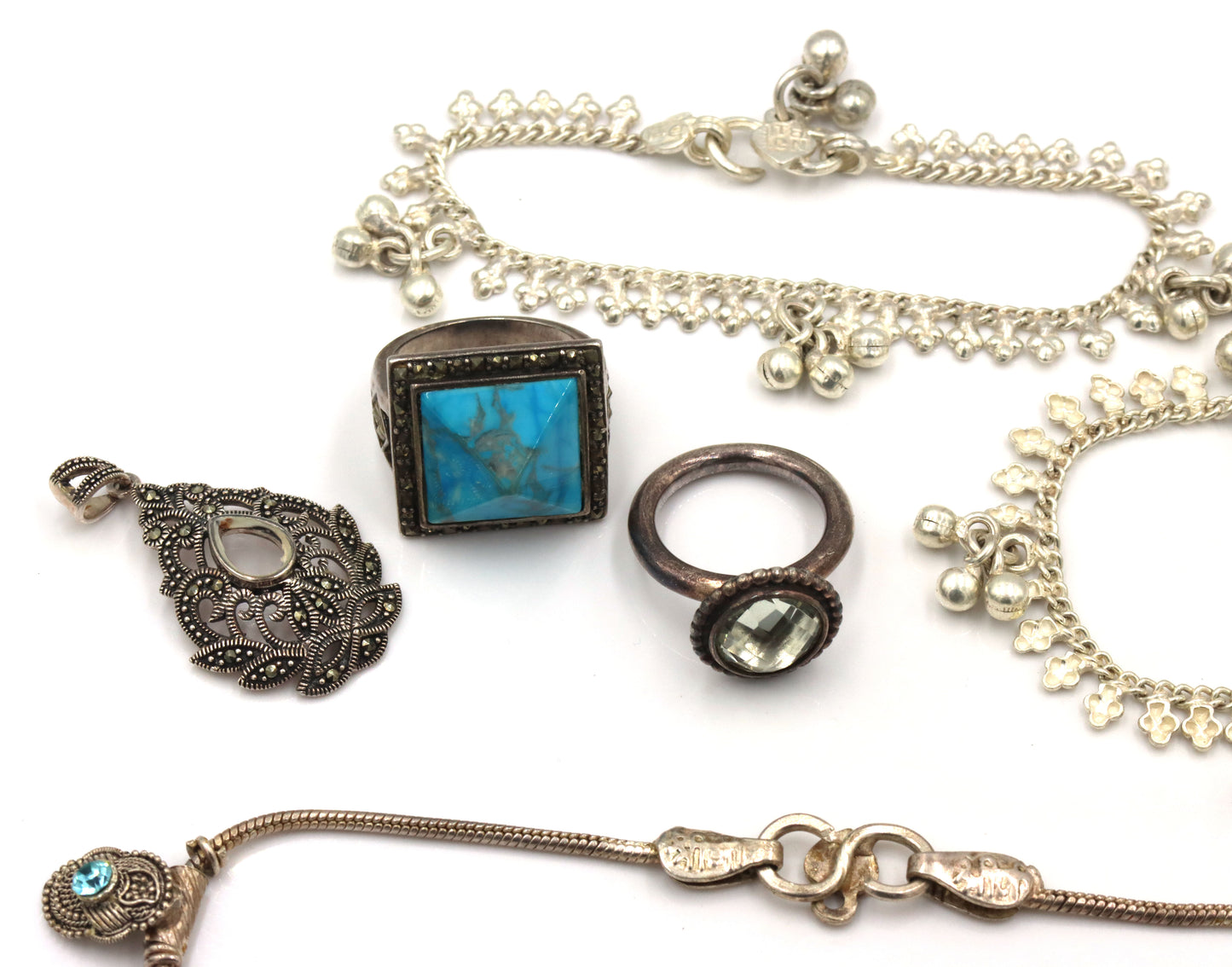Big group lot of vintage 925 sterling silver mixed jewelry