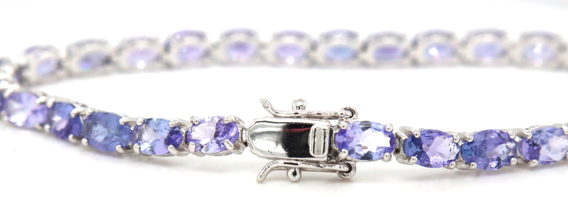 925 sterling silver oval cut tanzanite tennis bracelet