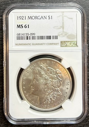 1921 Morgan Silver Dollar NGC MS 61