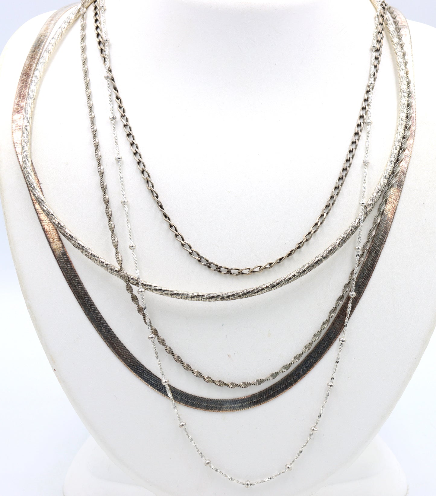Group lot of 5 Vintage 925 sterling silver necklaces