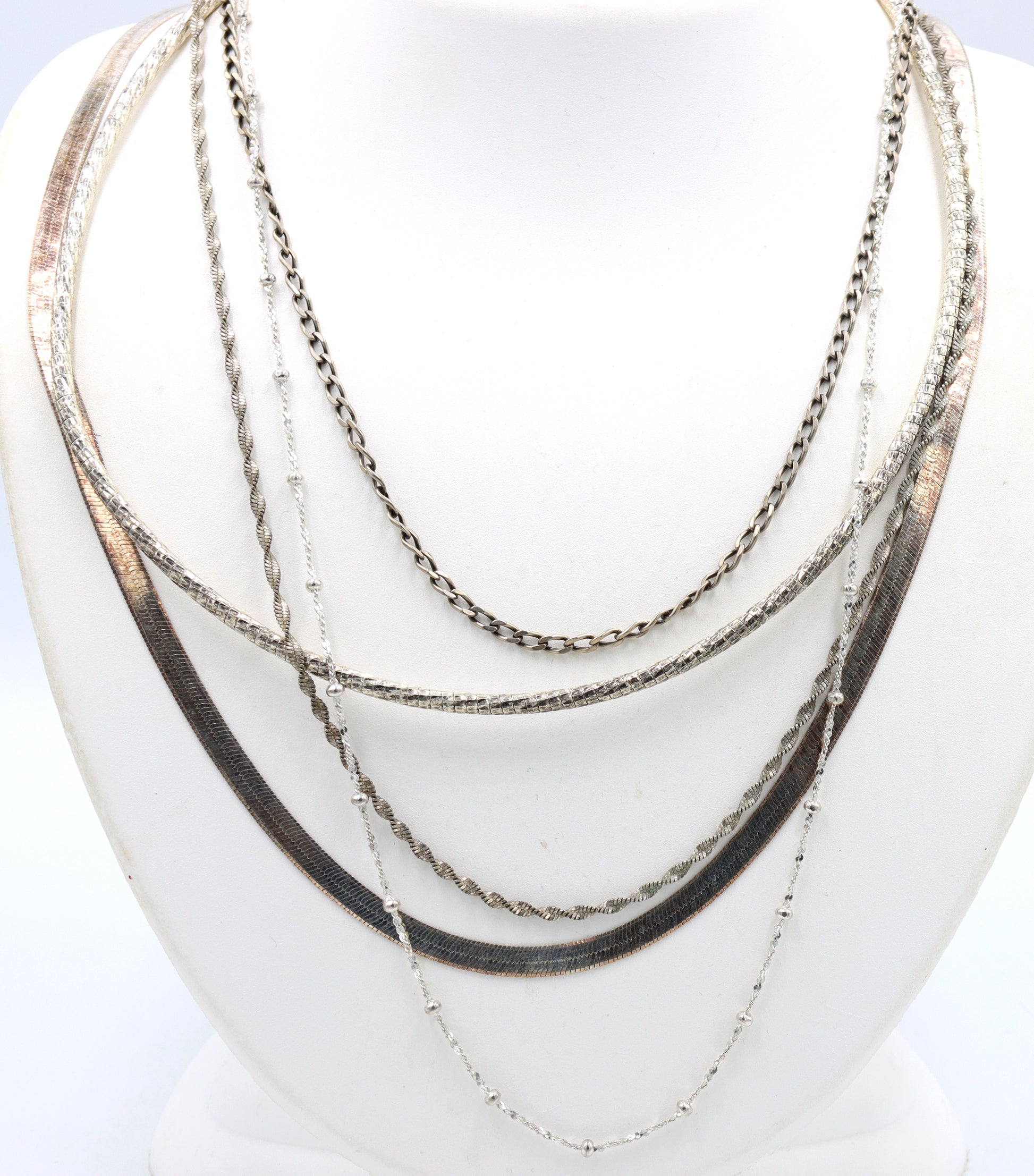 Group lot of 5 Vintage 925 sterling silver necklaces