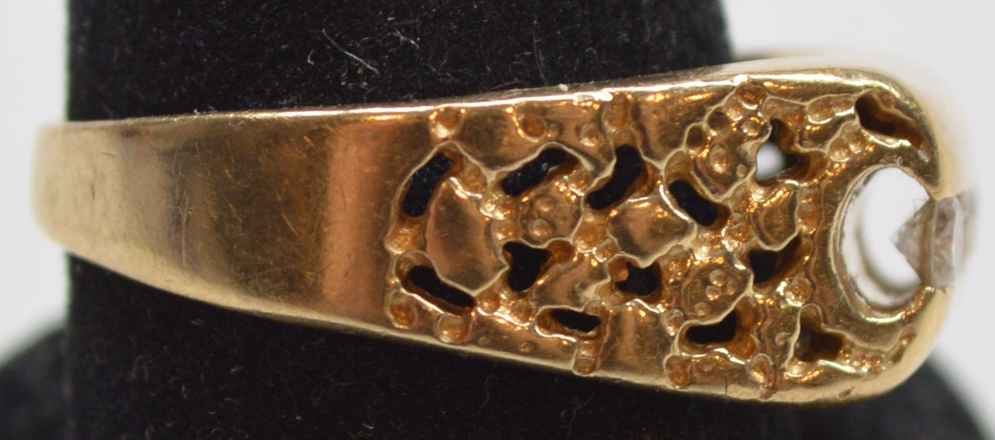 Men’s Estate 14K Yellow Gold Diamond Ring 0.25 CTW Channel Set, 9.3 Grams, Size 11