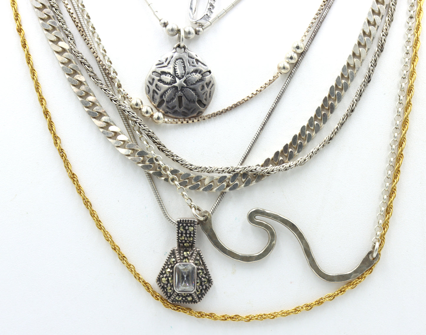 Group lot of 8 Vintage 925 sterling silver necklaces