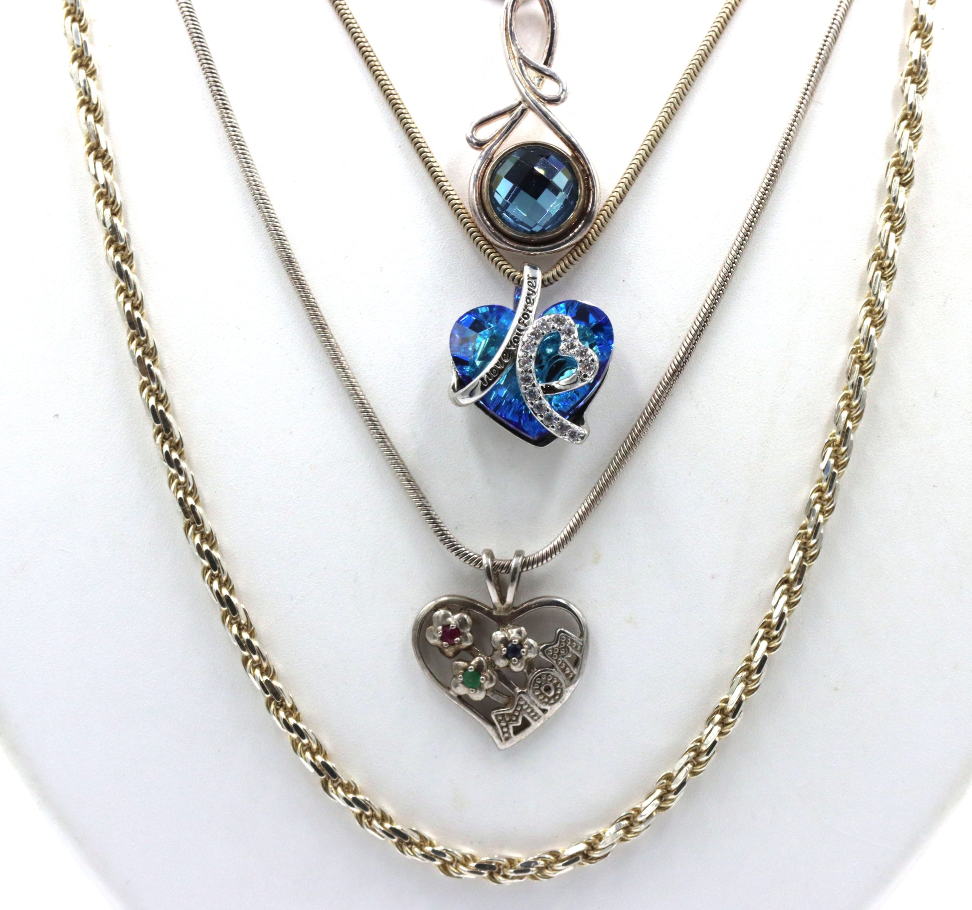 Group lot of 5 Vintage 925 sterling silver necklaces