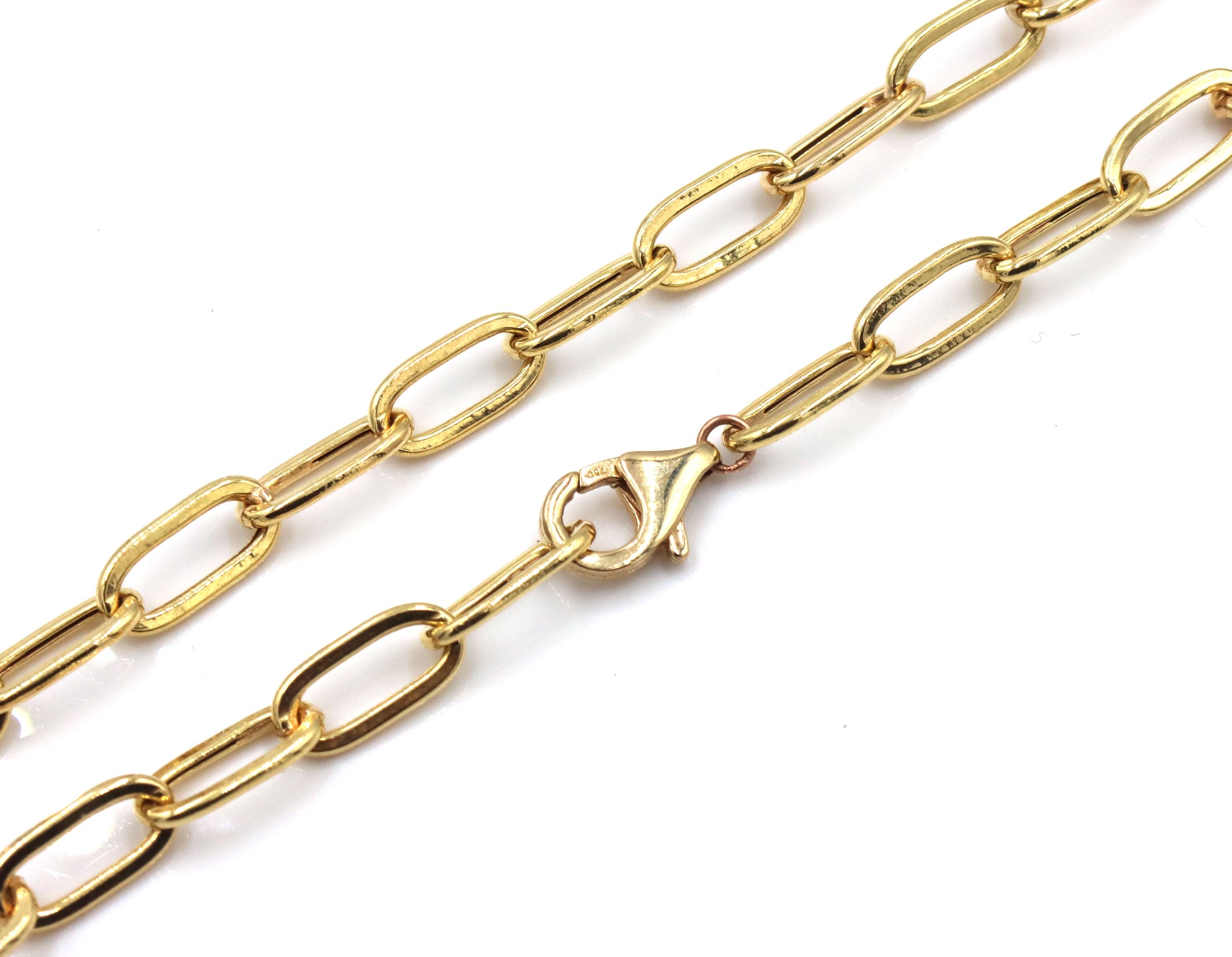 18kt Yellow gold paper clip chain necklace