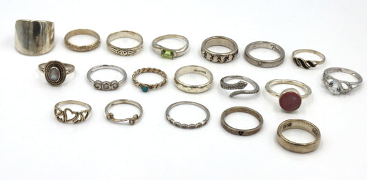Group lot of Vintage 925 sterling silver rings