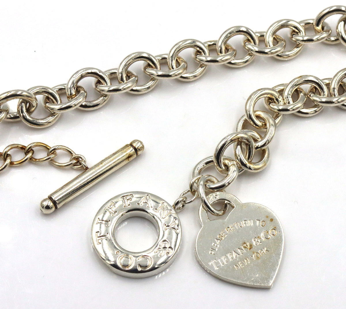 Tiffany & Co heart shaped pendant on chain