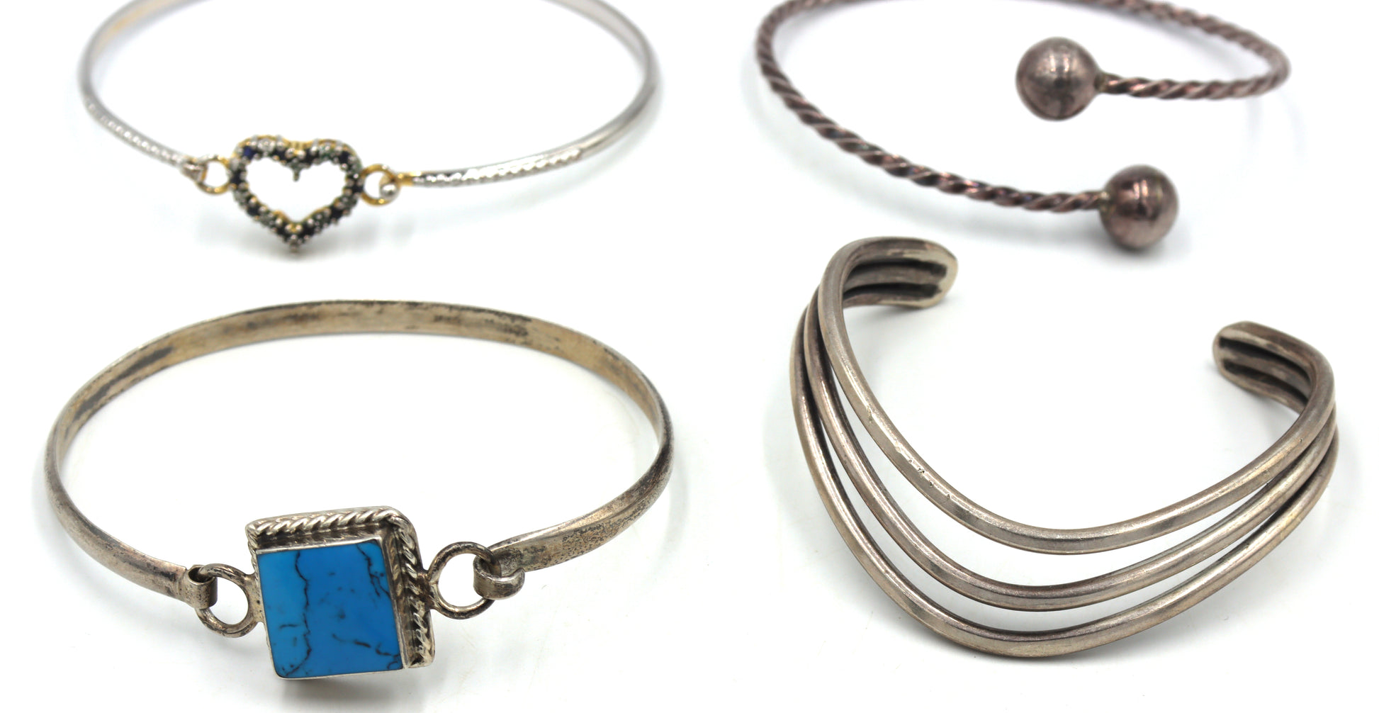 Group lot of Vintage 925 sterling silver bangles