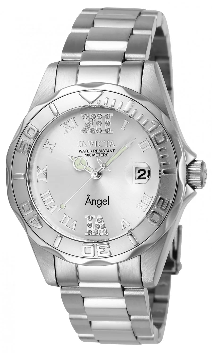 Invicta Women's Angel Quartz 3 Hand Silver Dial Watch