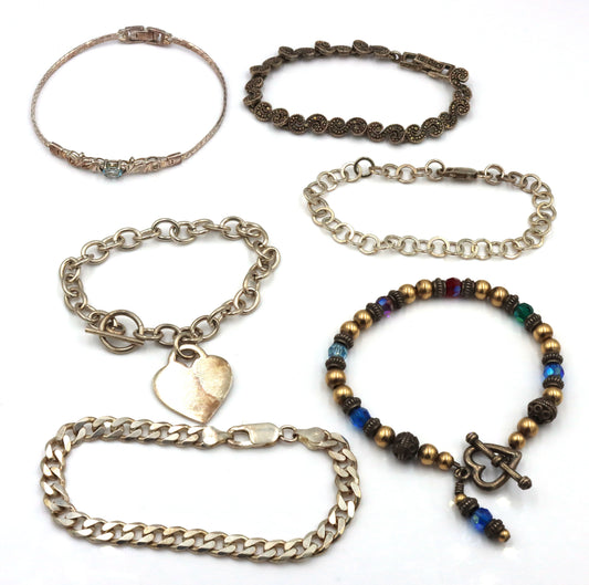 Vintage 925 sterling silver lot of 6 bracelets