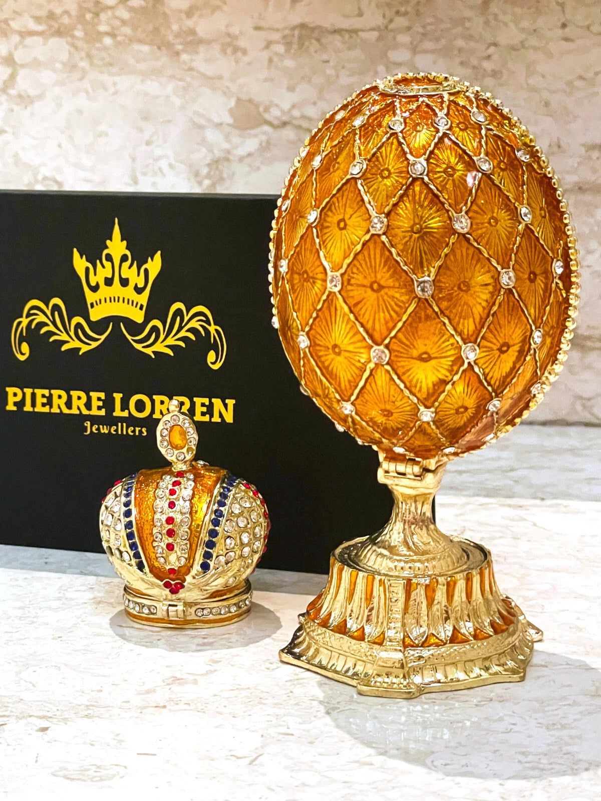 Fabergé-Style Imperial Crowned Egg Trinket
