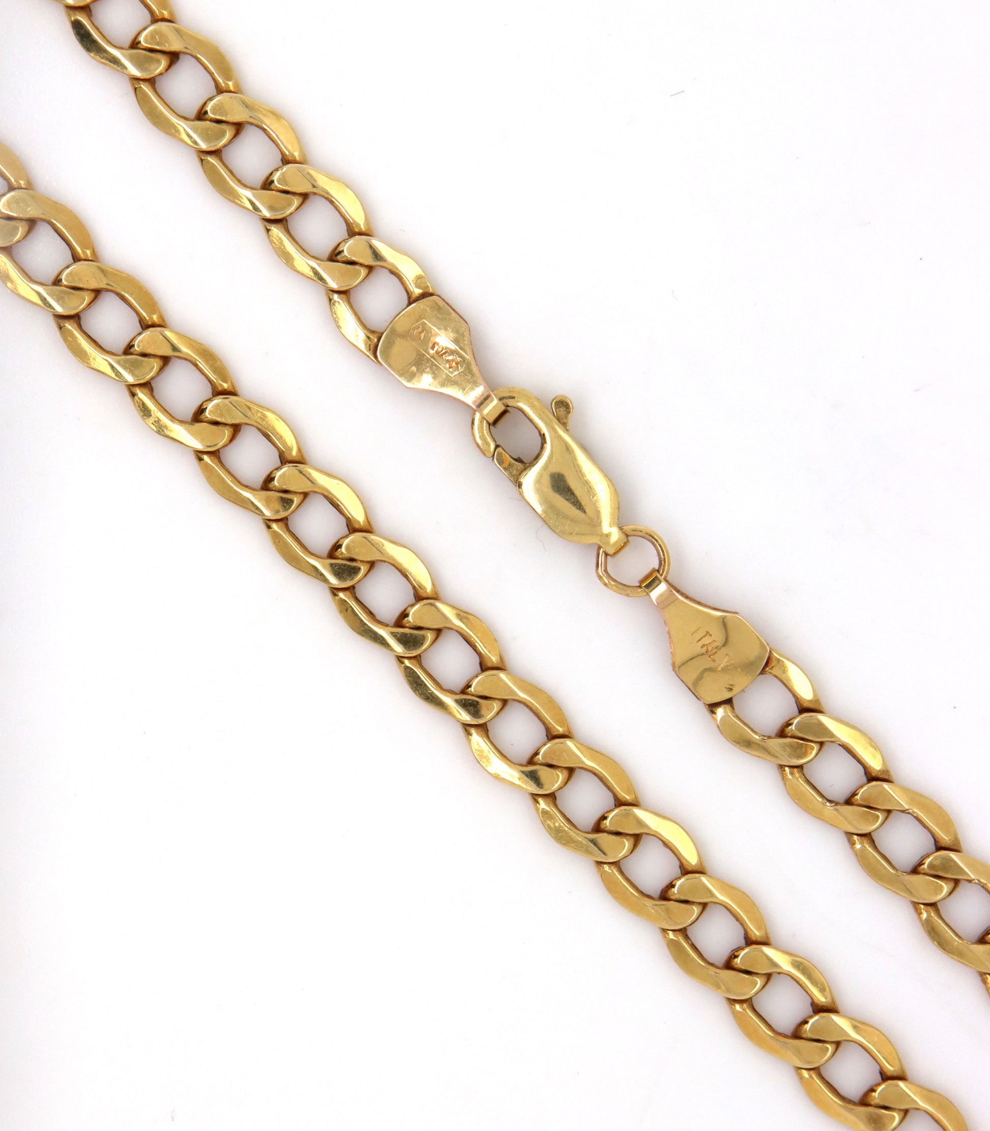 Italian 10kt Yellow gold curb link chain necklace