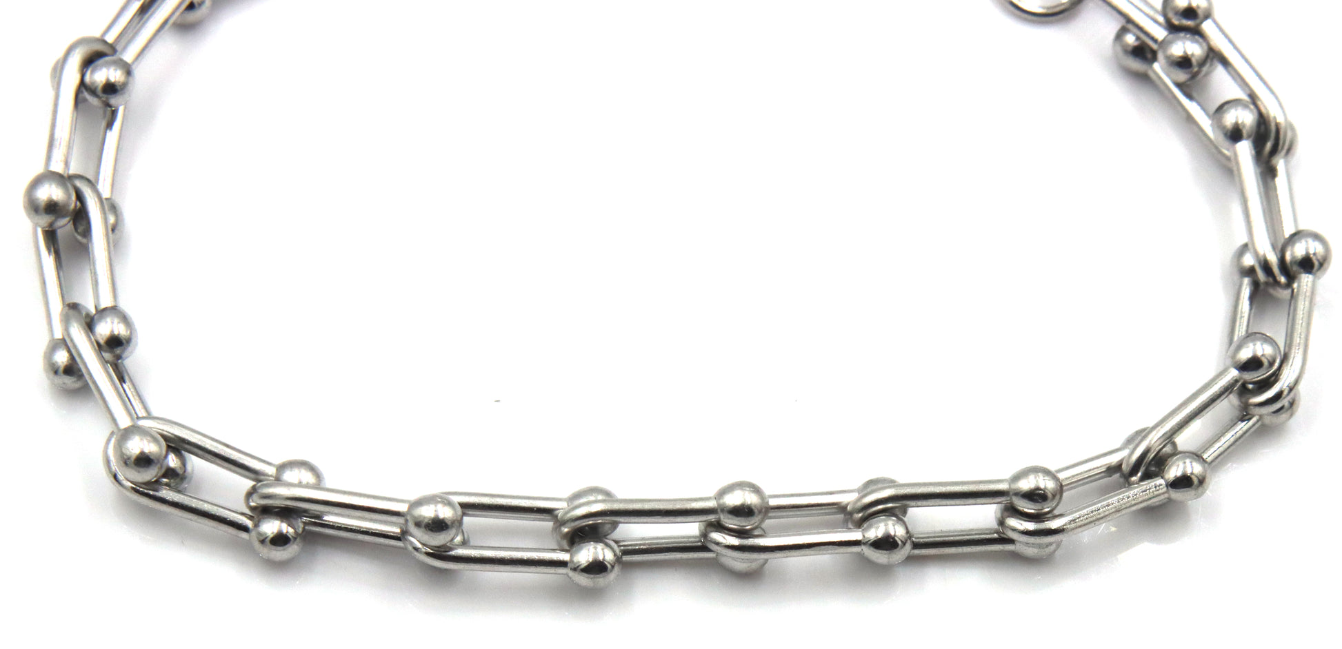 Stainless steel hardwear graduated link bracelet