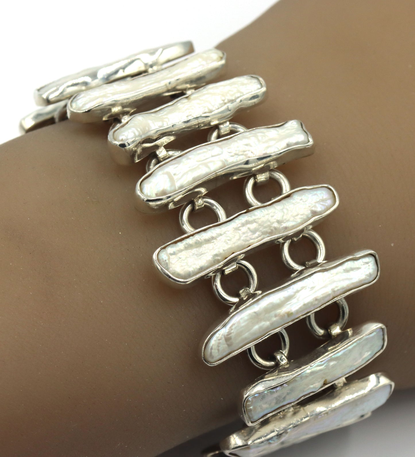 925 Sterling silver shell link bracelet