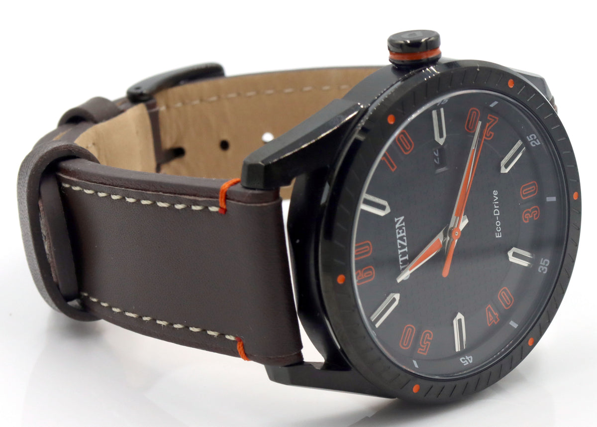 Citizen men's drive leather strap watch