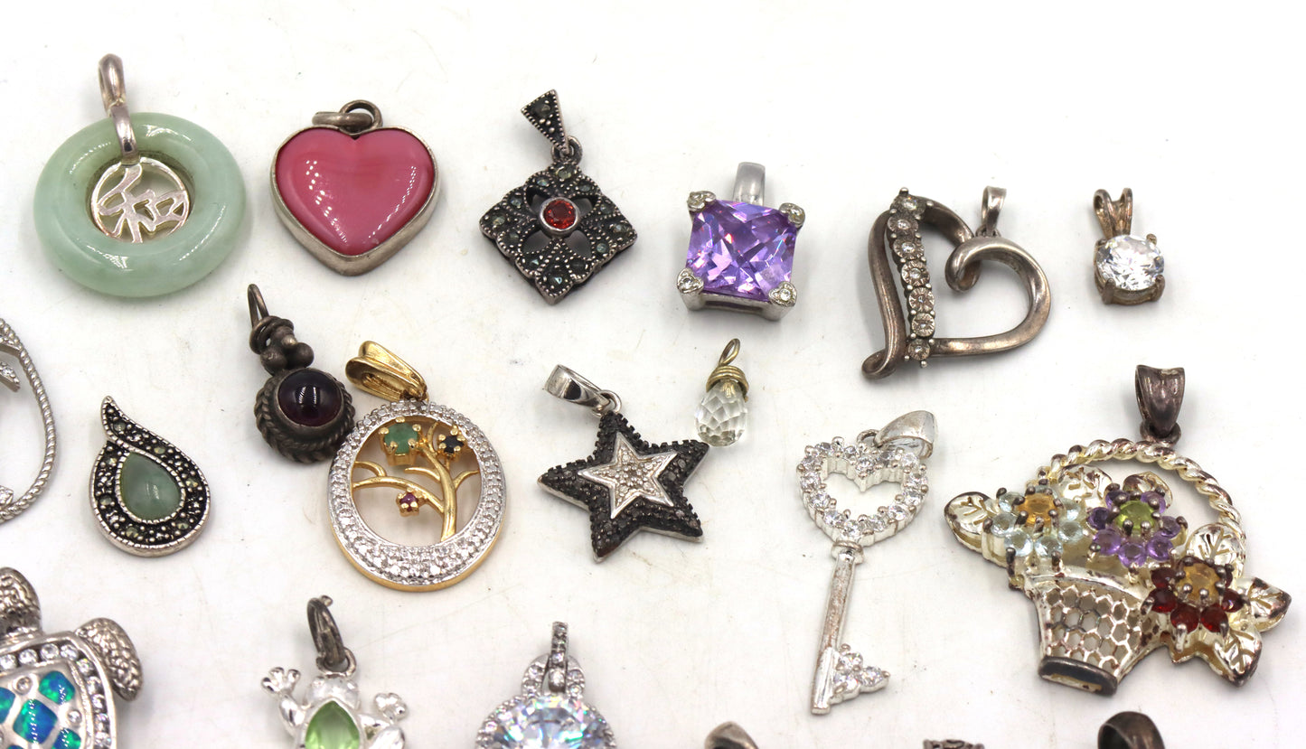 Group lot of Vintage 925 sterling silver charms pendants
