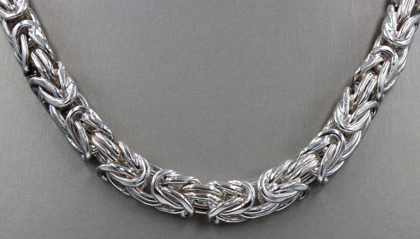 Heavy 925 Sterling silver Byzantine necklace
