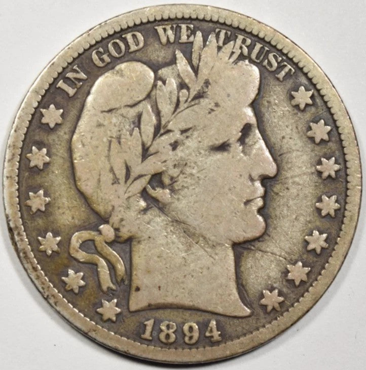 1894 Barber Half Dollar 50C Circulated Example