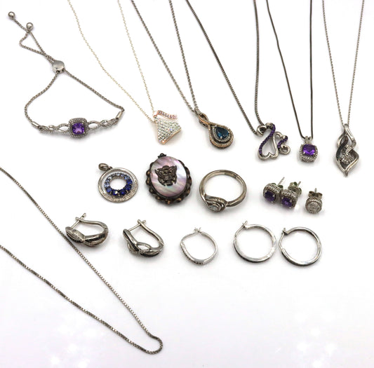 Group lot of Vintage 925 sterling silver mixed jewelry