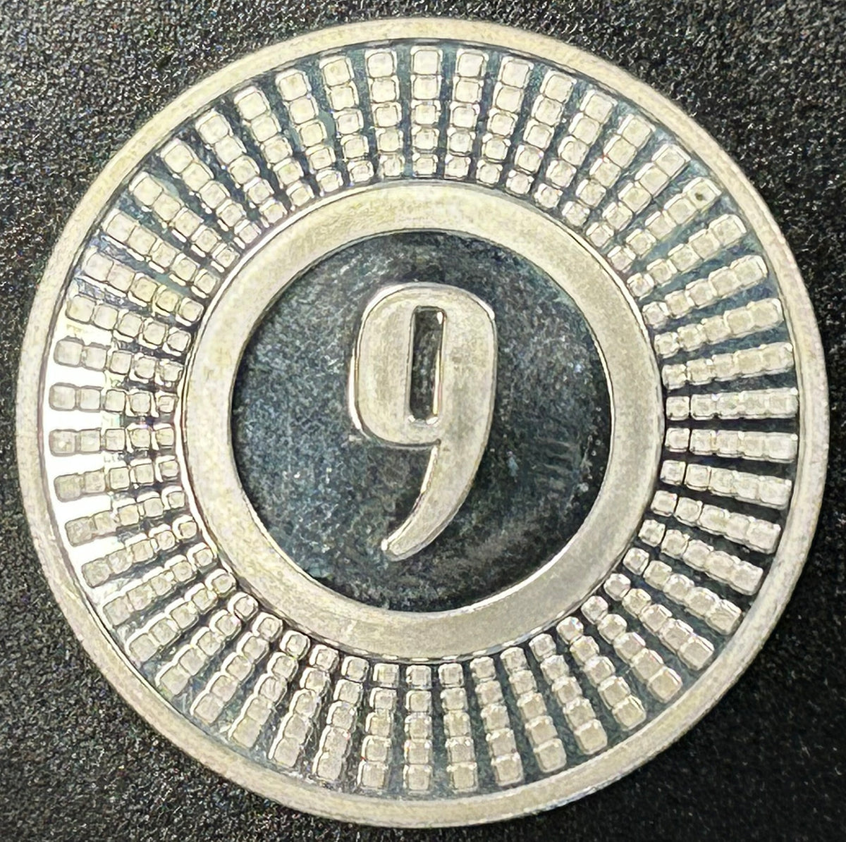 1 oz .999 Fine Silver “9” Design Round  1 Troy Ounce