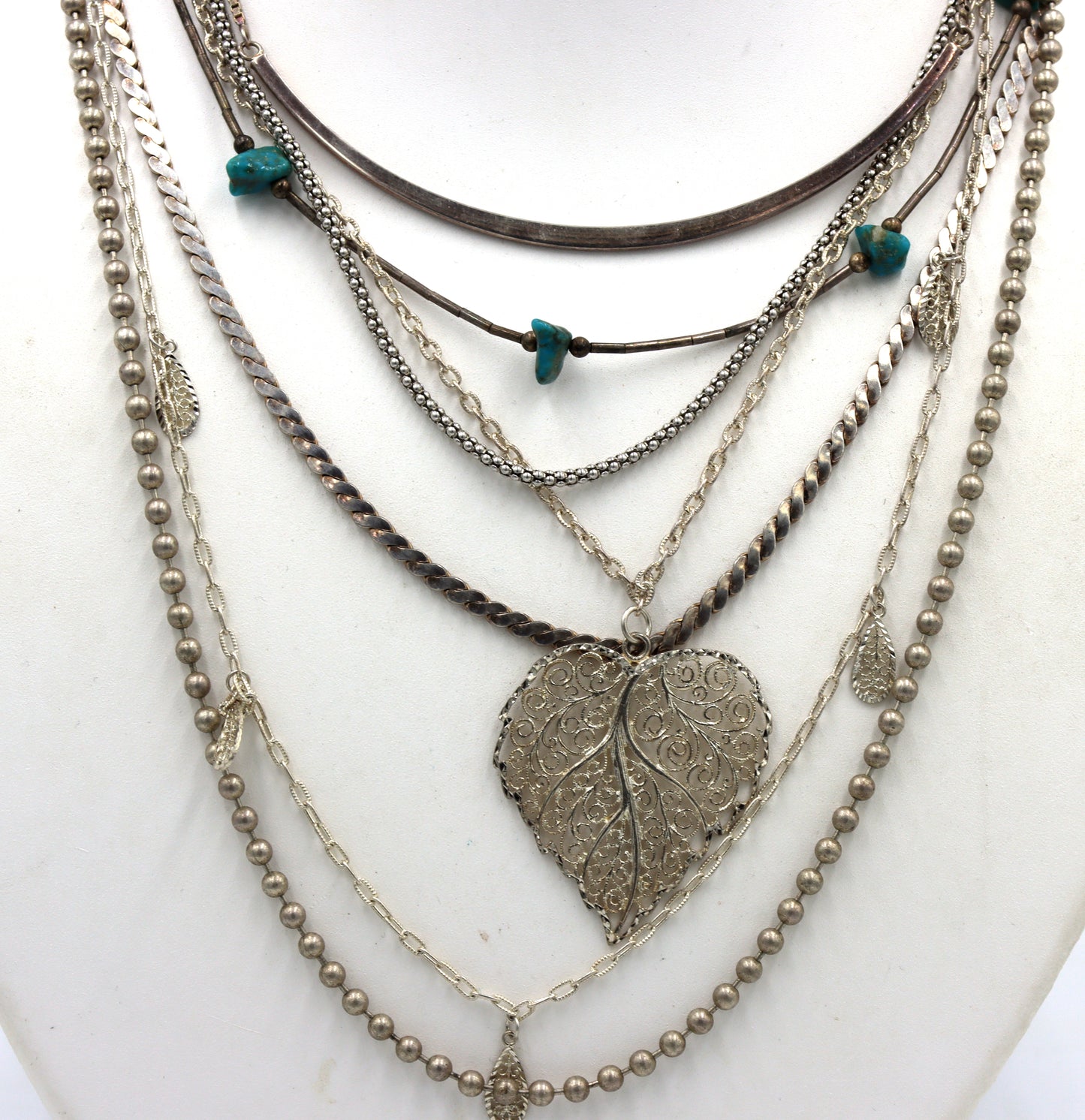 Group lot of 6 vintage 925 sterling silver necklaces