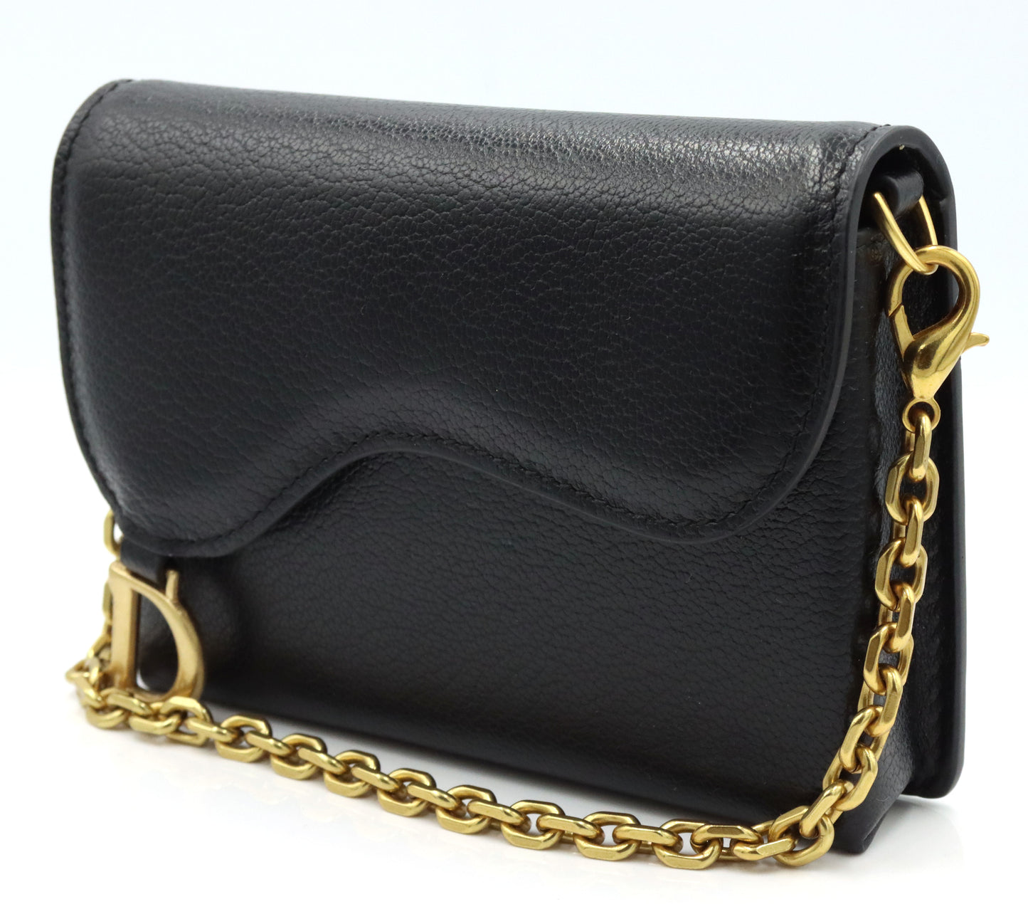 Italian black leather small wallet belt bag