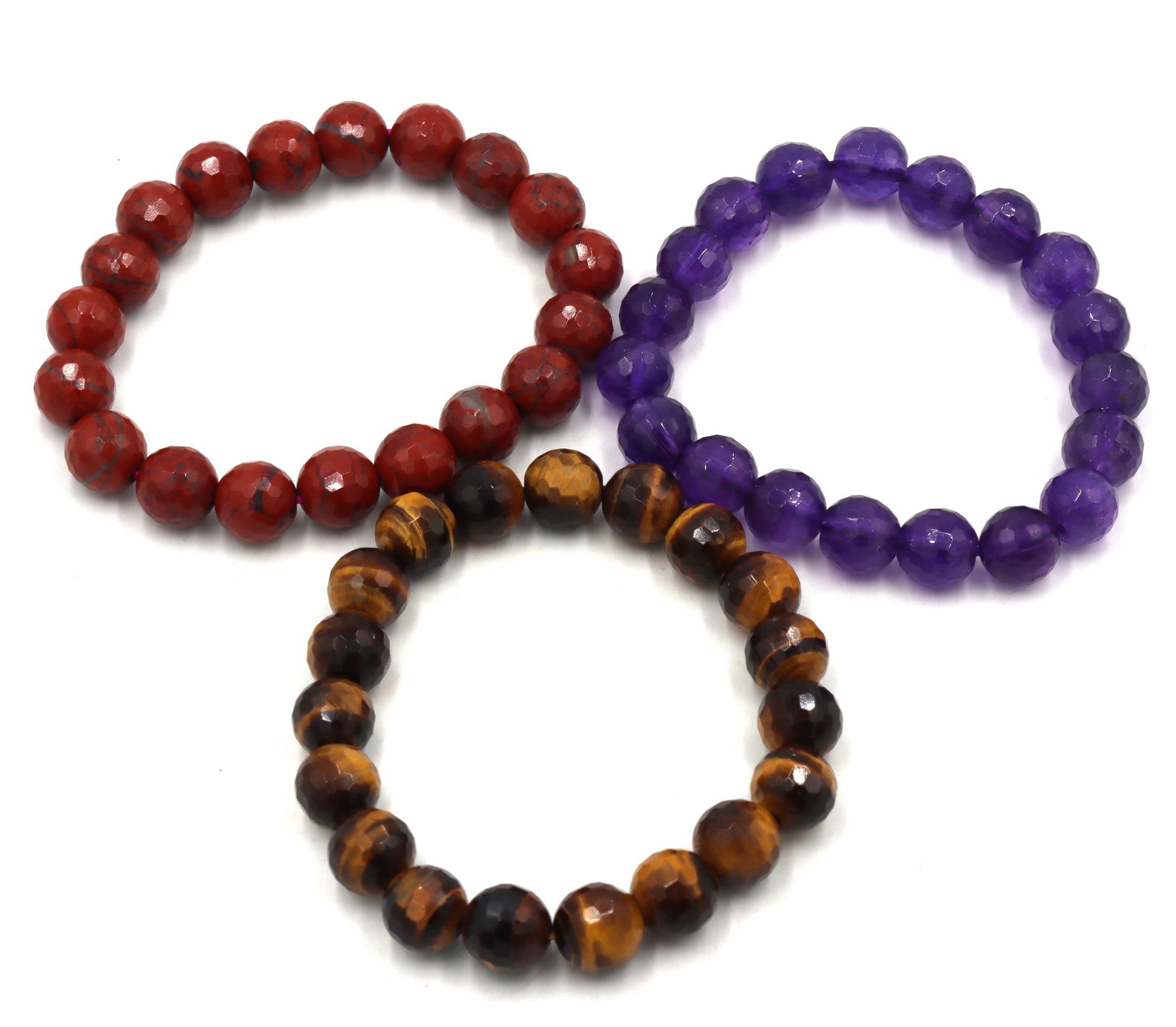 Group lot of 3 gemstone bangles