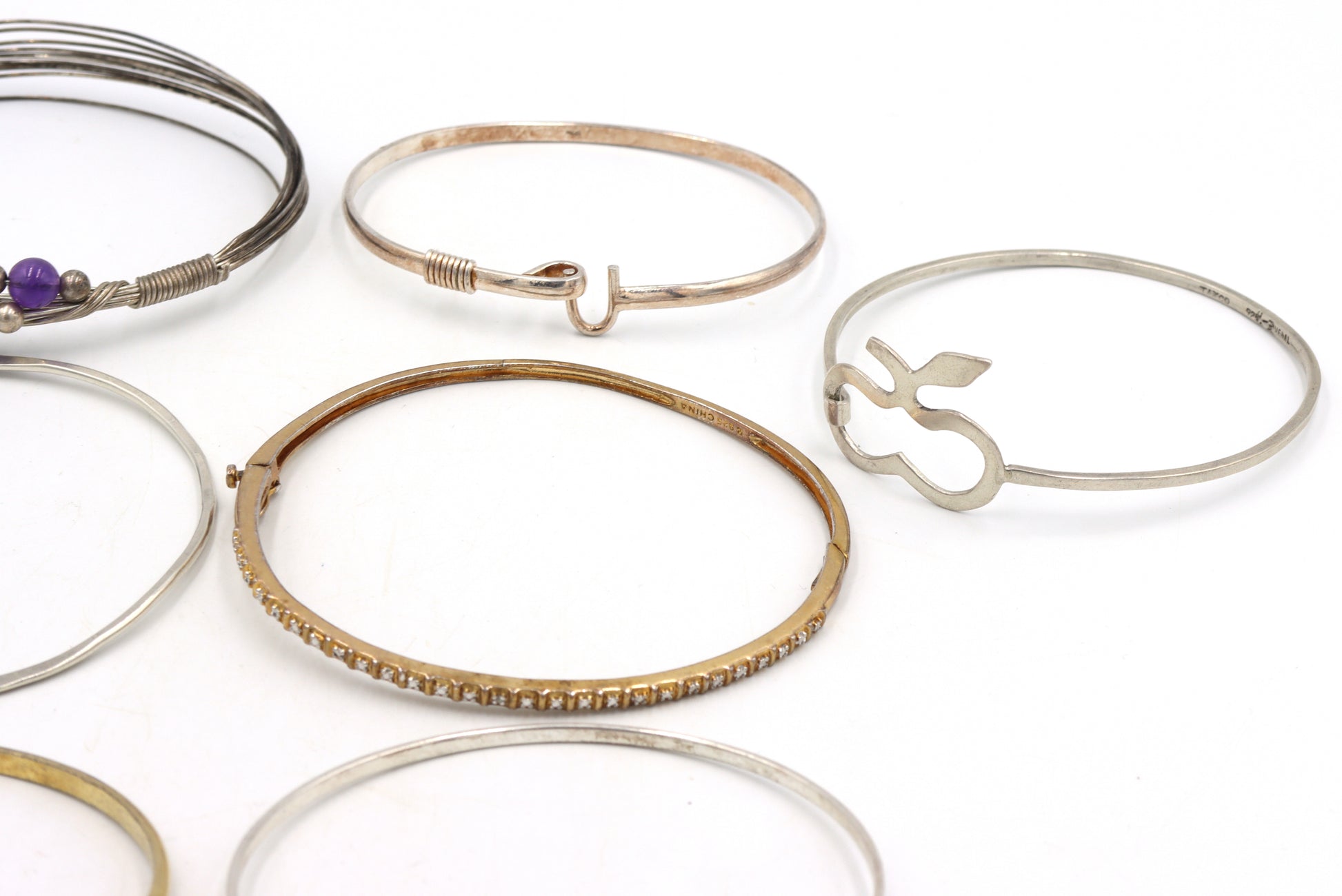 Group lot of Vintage 925 sterling silver bangles