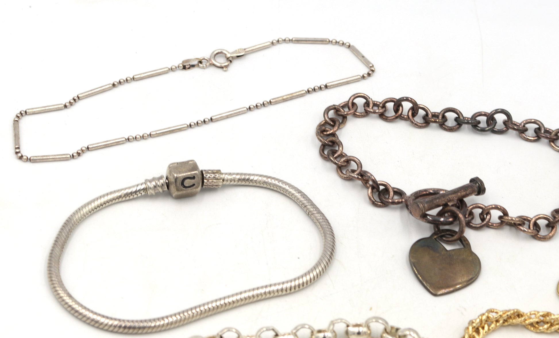 Vintage 925 sterling silver group lot of 7 bracelets