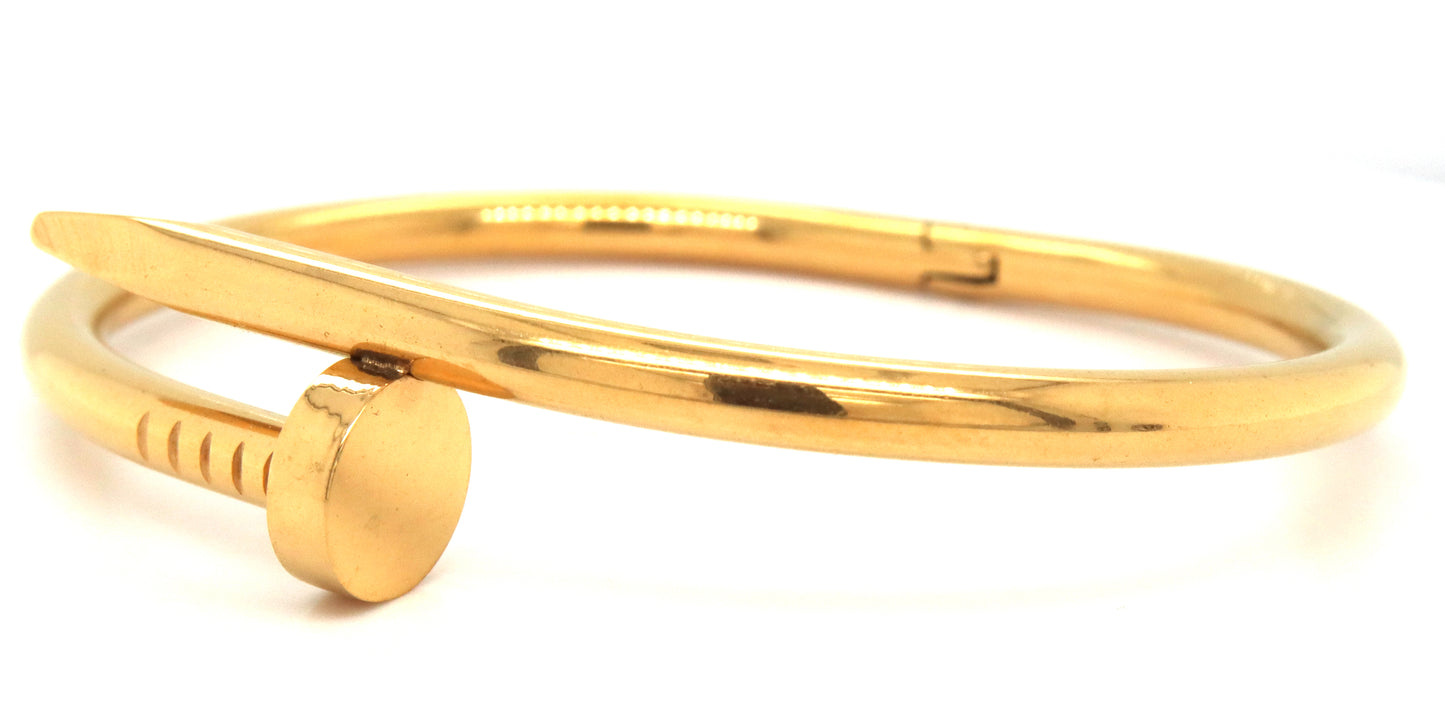 Gold Plated nail bangle bracelet