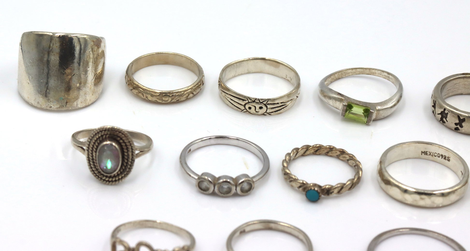 Group lot of Vintage 925 sterling silver rings