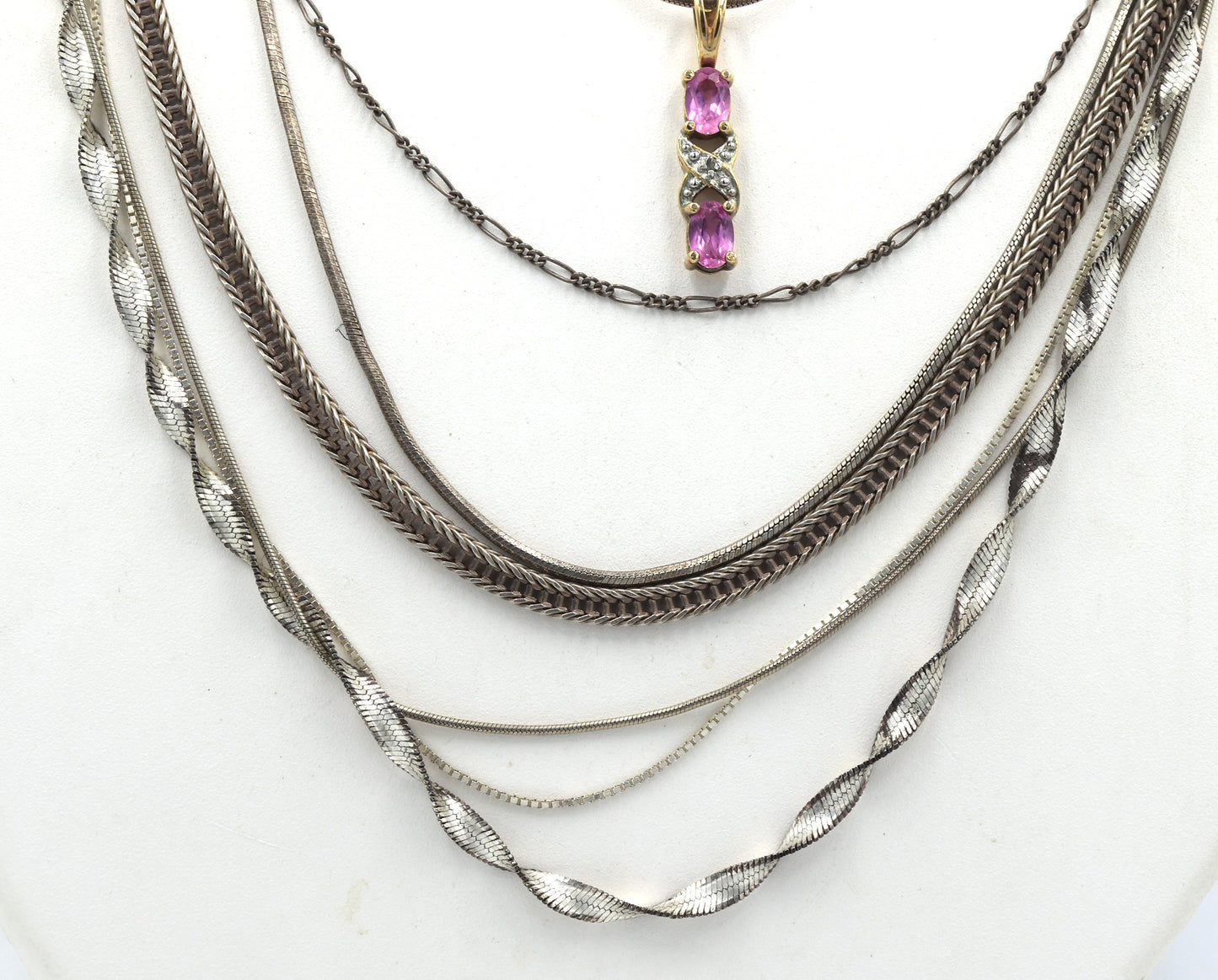Group lot of 8 Vintage 925 sterling silver necklaces
