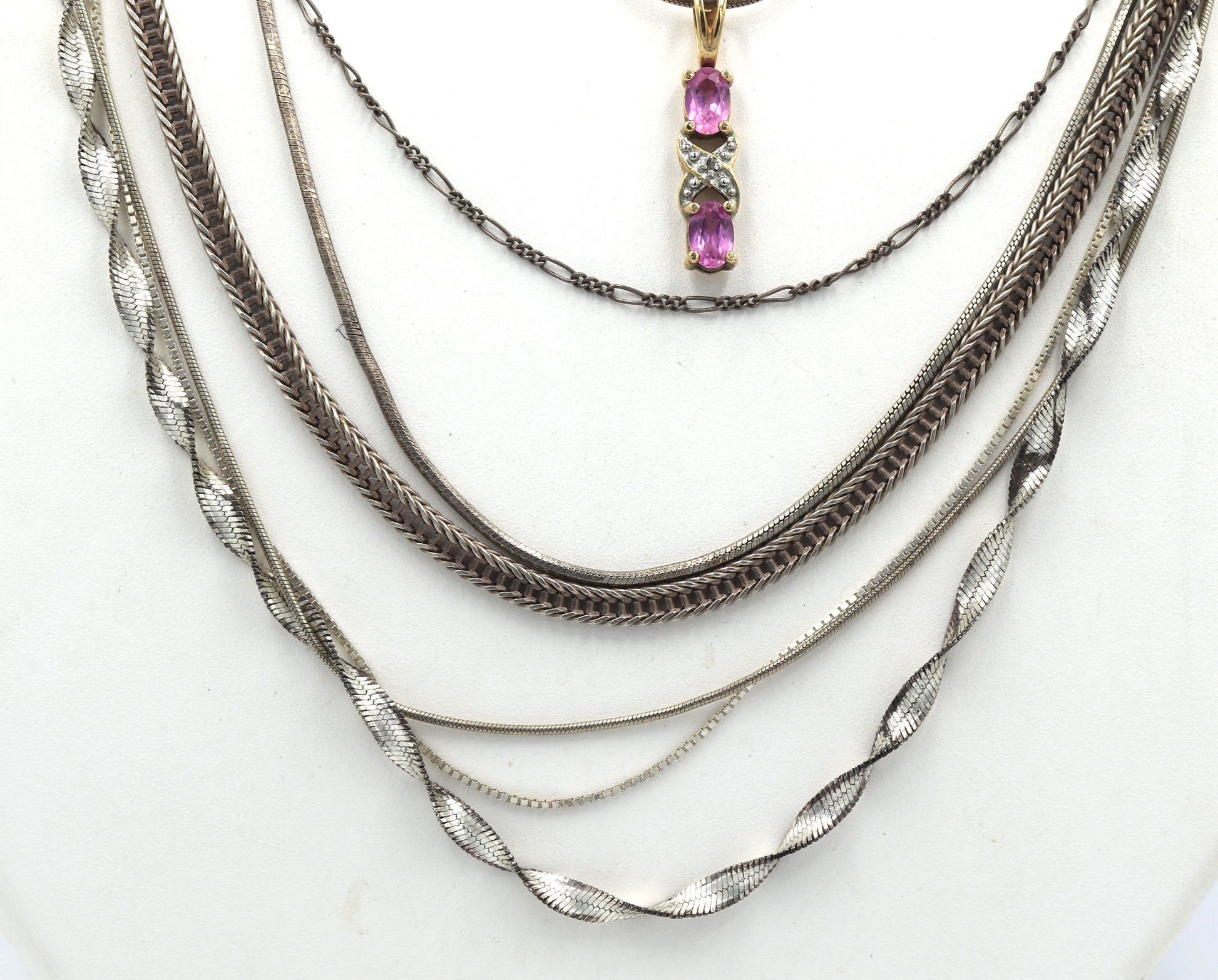 Group lot of 8 Vintage 925 sterling silver necklaces