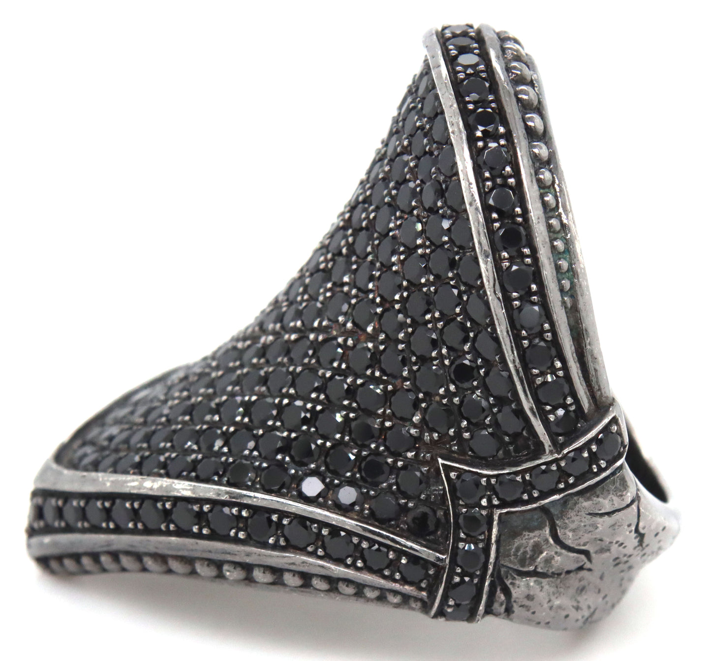 925 Sterling silver Scott Kay large black sapphire ring