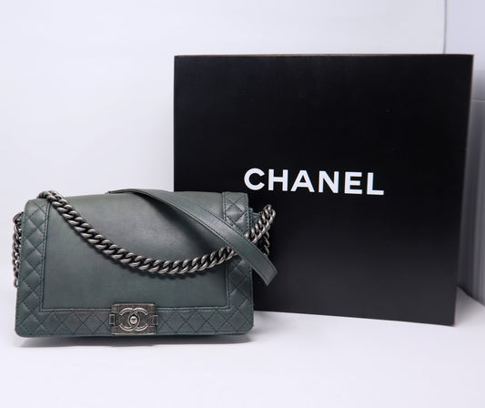 Chanel Boy Medium Reverso Calfskin Leather Shoulder Bag