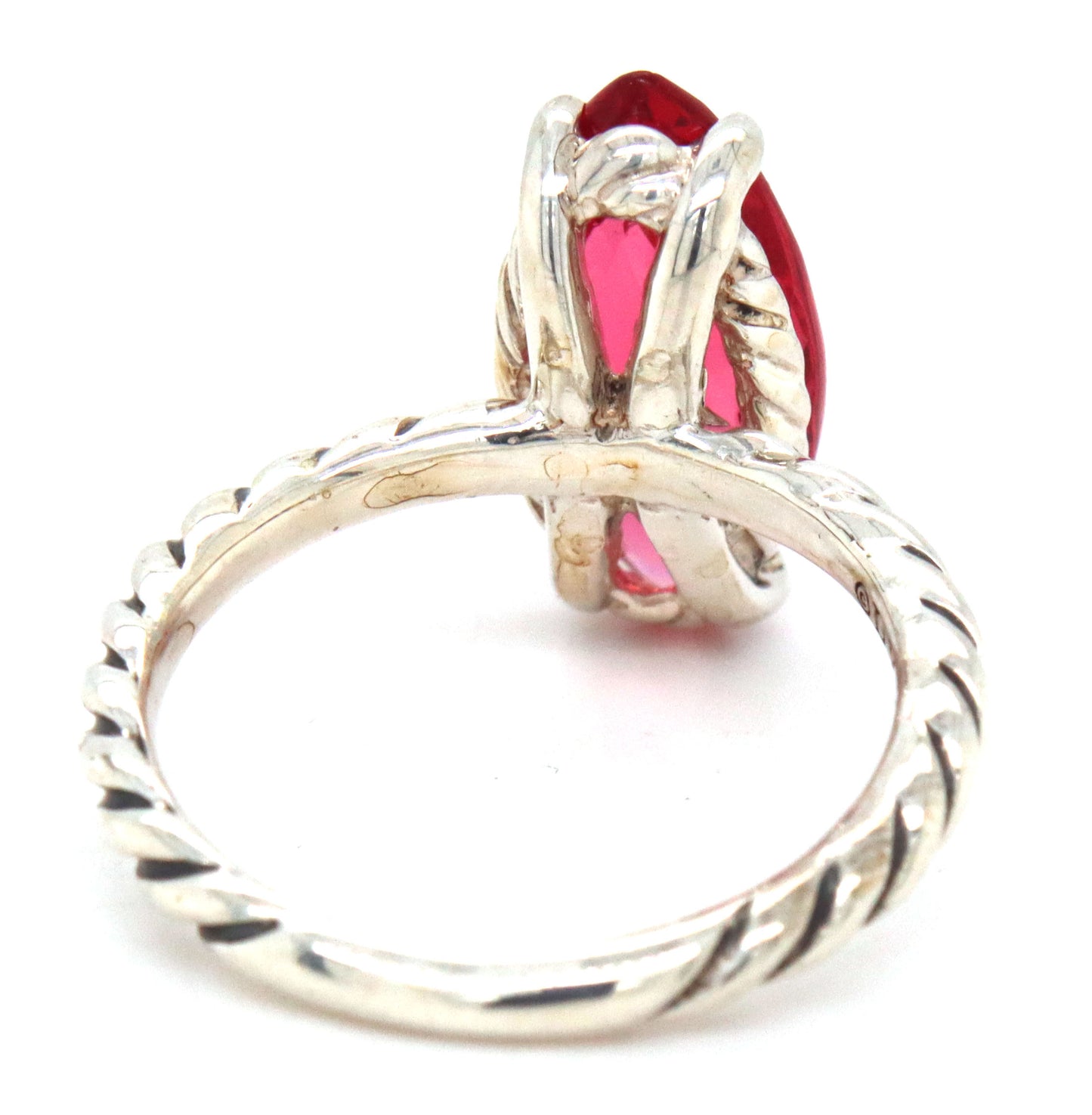 David Yurman red stone marquise shaped ring