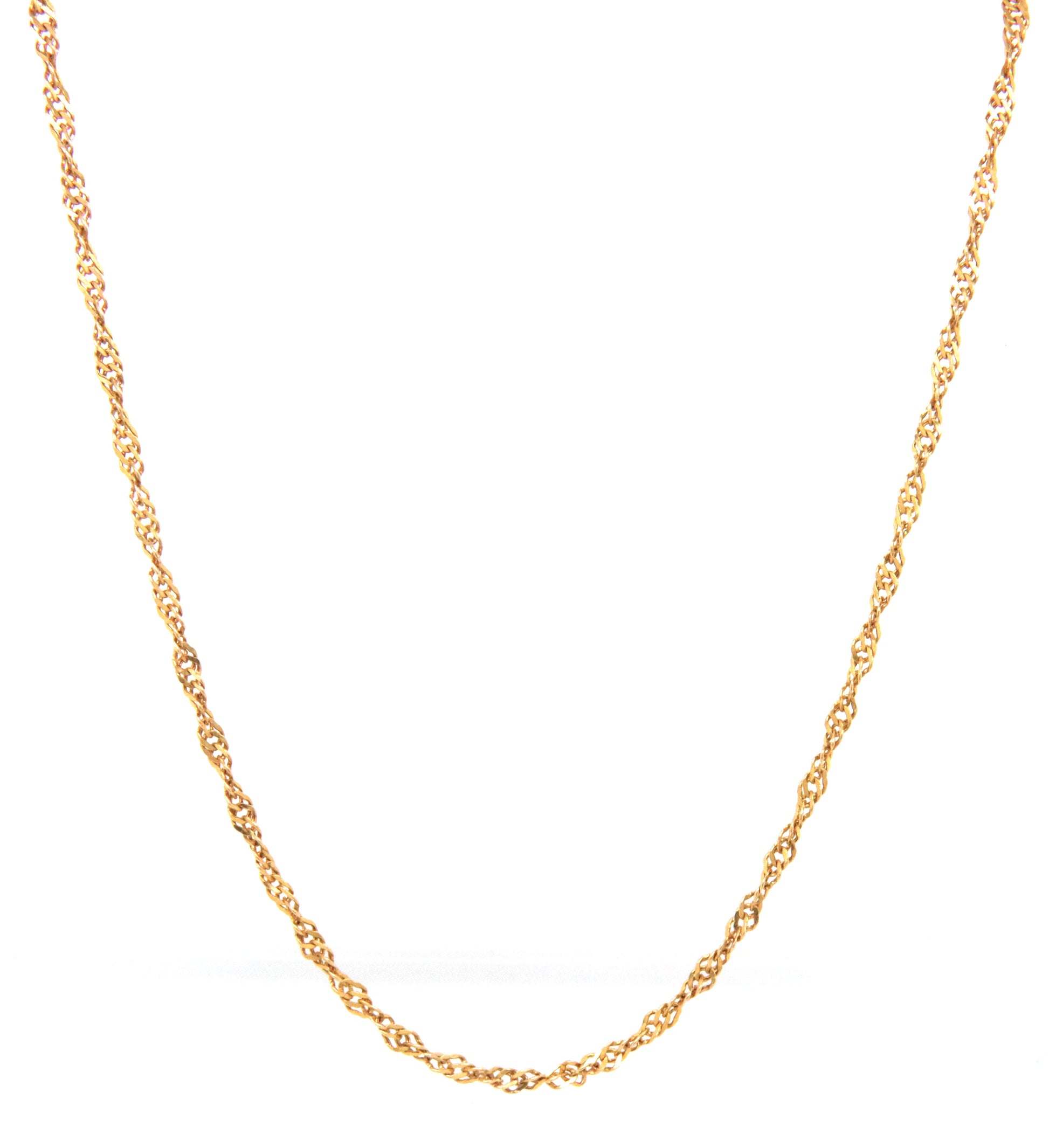 14kt Yellow gold Singapore link chain necklace