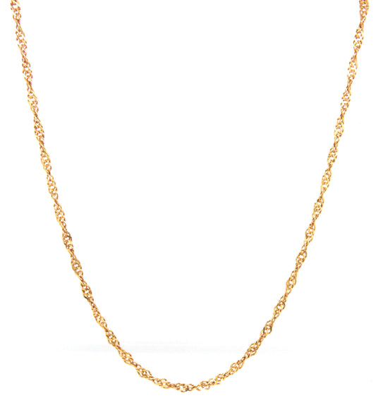 14kt Yellow gold Singapore link chain necklace