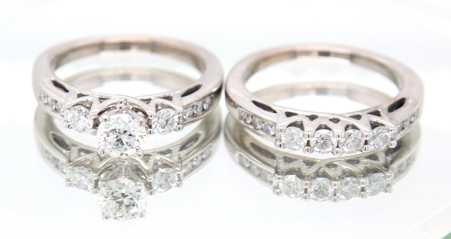 Dazzling White Gold Diamond Wedding Set