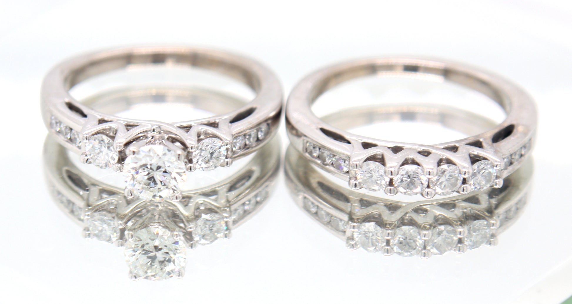 Dazzling White Gold Diamond Wedding Set