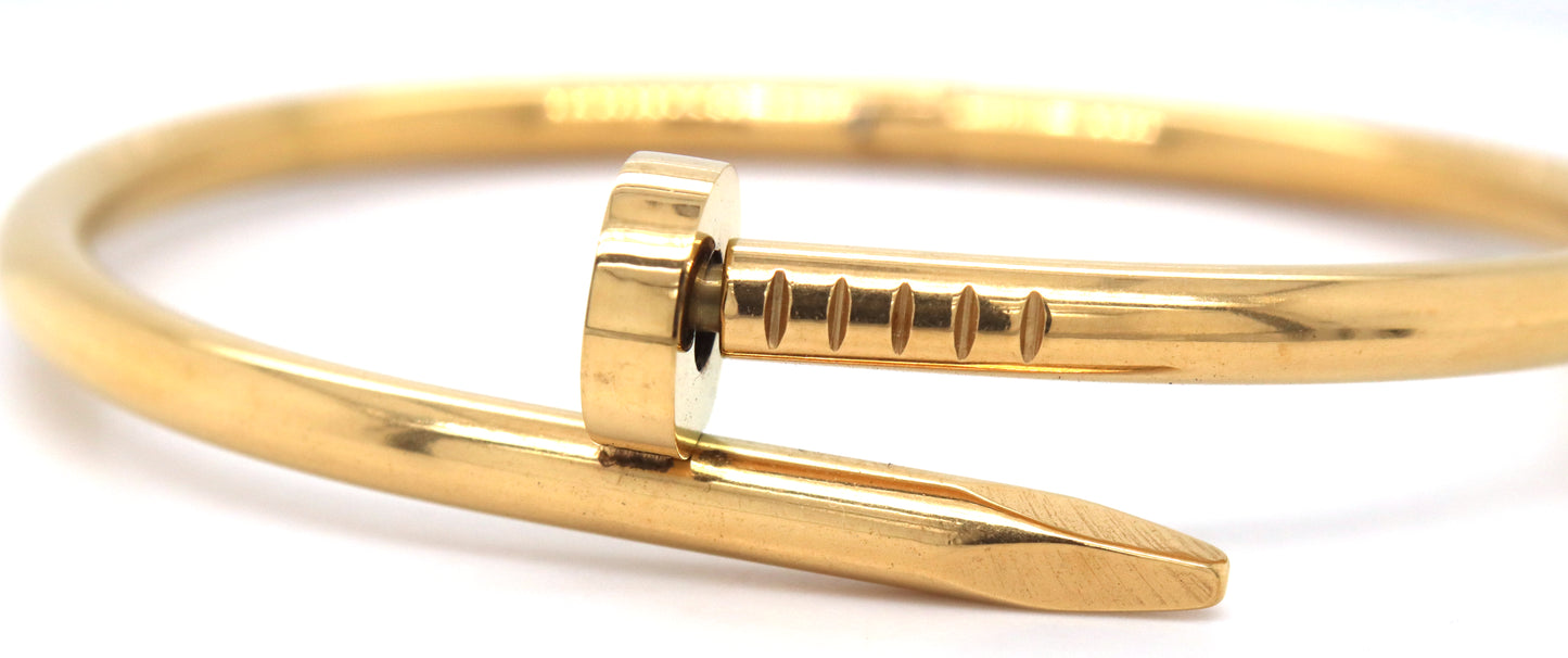 Gold Plated nail bangle bracelet