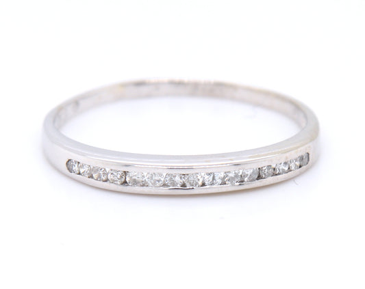 14kt White gold channel set diamond band
