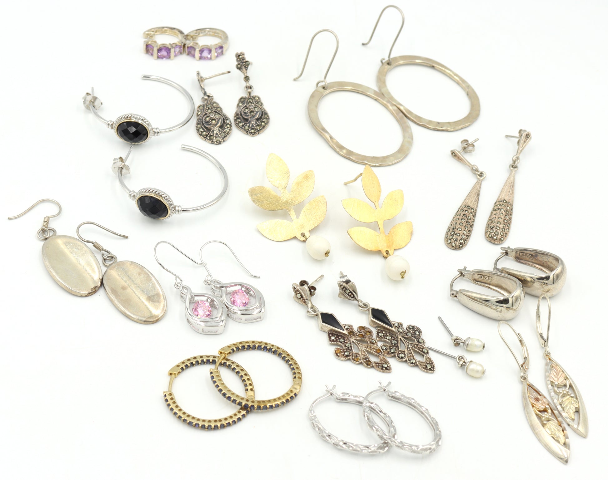 Group lot of Vintage 925 sterling silver earrings