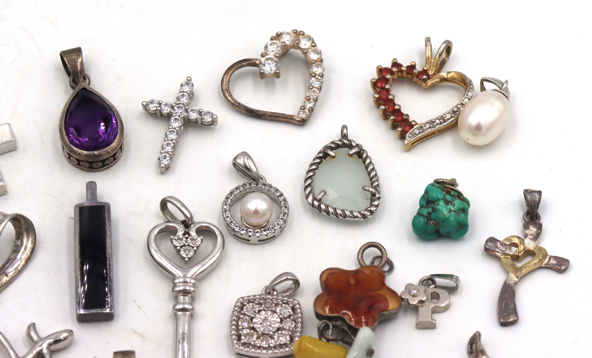 Group lot of vintage 925 sterling silver pendants