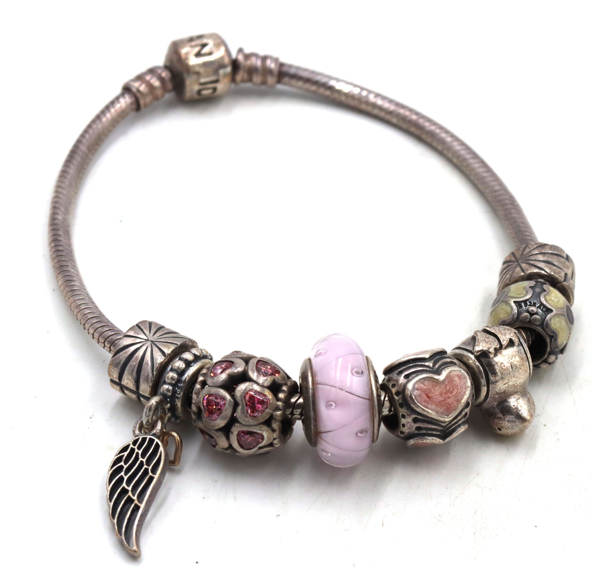 Lot of 3 Pandora charms bracelet in sterling silver