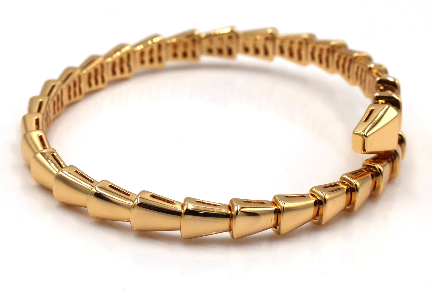 Gold stainless steel snake cuff bangle