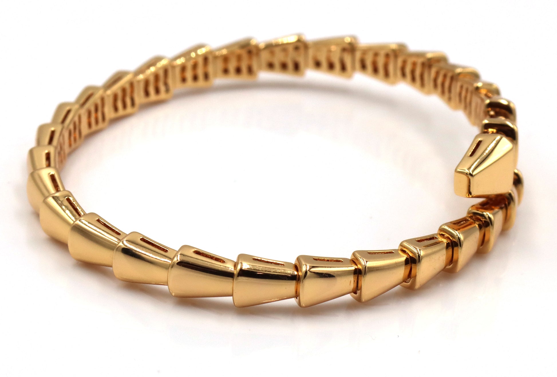Gold stainless steel snake cuff bangle