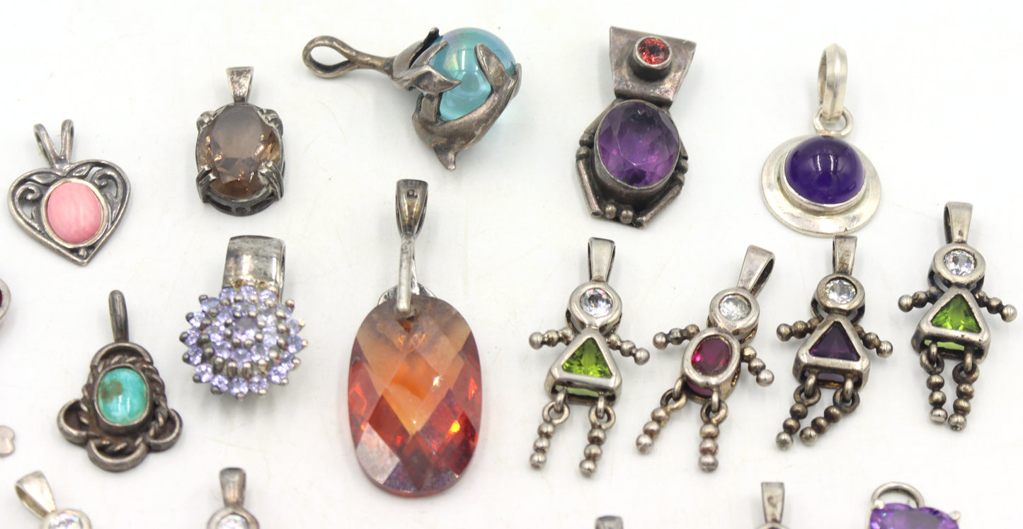 Group lot of Vintage 925 sterling silver pendants