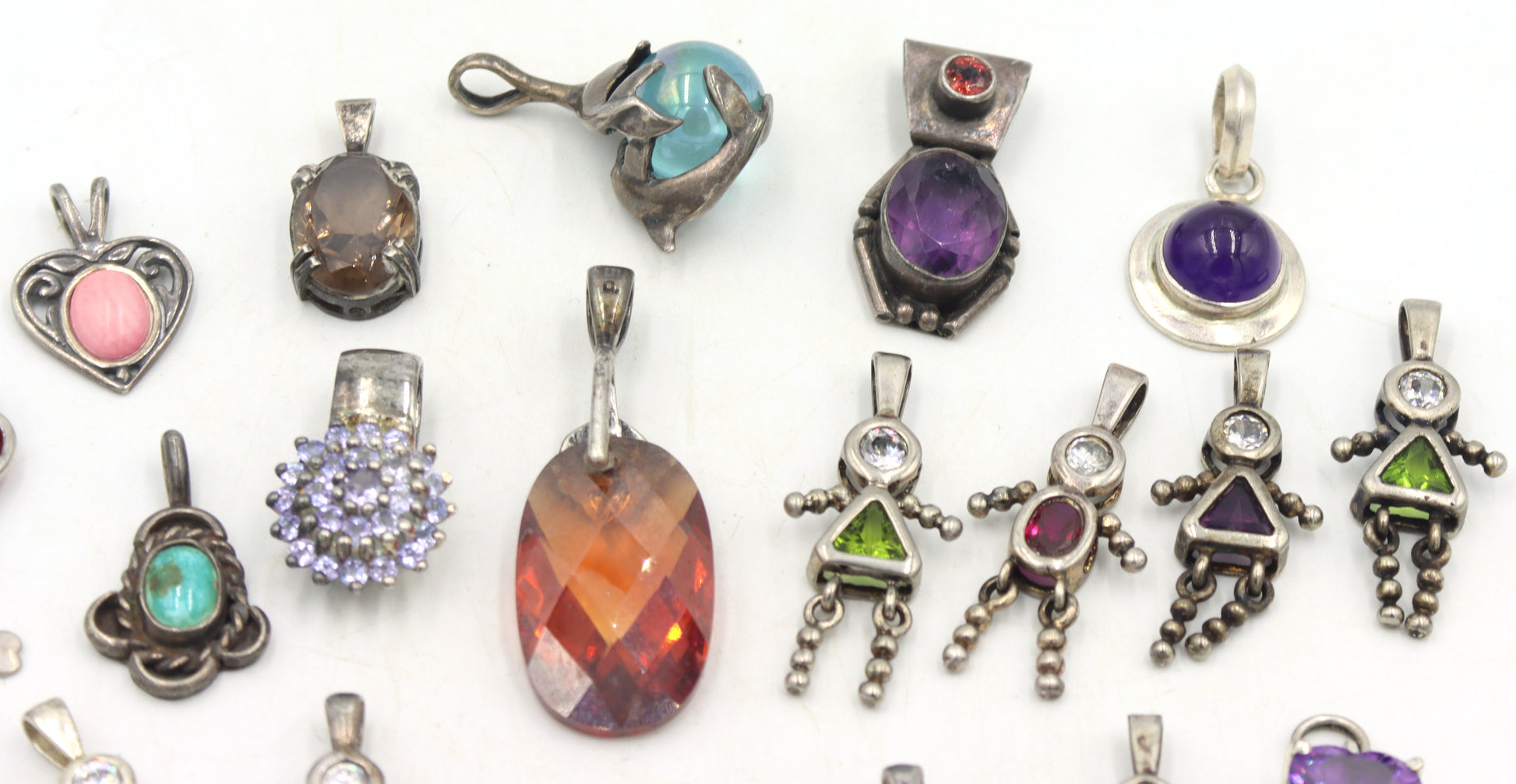 Group lot of Vintage 925 sterling silver pendants